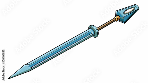 A long metal instrument with sharp pointed ends on both sides used for holding and manipulating objects in a dissecting tray during scientific. Cartoon Vector.