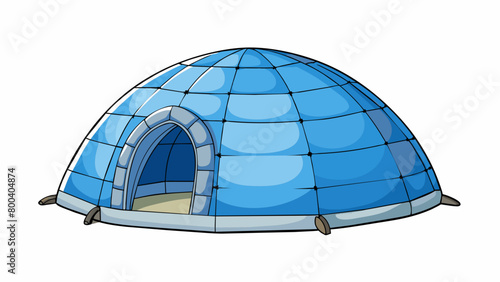 A lightweight yet insulated tent that can withstand strong winds and harsh weather conditions. It has a dome shape and is made of tearresistant fabric. Cartoon Vector.