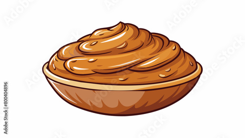 A luscious spread with a luxuriously smooth texture and a rich nutty taste that can be enjoyed on its own or as a filling for homemade pastries and. Cartoon Vector.