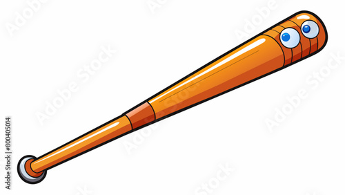 A metal object with a rounded head and a narrow handle used in the sport of striking a ball thrown by the opposing team.  on white background . Cartoon Vector.