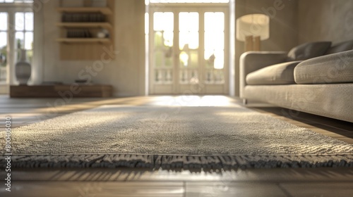 Tranquil Ambiance  Solid Fabric Rug in Dim  Low Saturation Scene