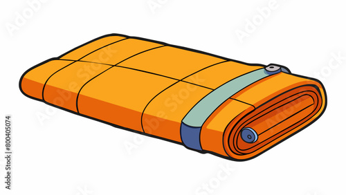 A multipurpose lightweight and durable blanket that can serve as a makeshift stretcher shelter or sleeping bag. It is made of a heatreflective. Cartoon Vector.