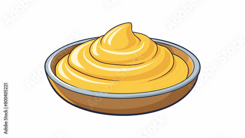 A pale and silky sauce with a subtle hint of butter like a soft kiss of indulgence on the tongue.  on white background . Cartoon Vector.