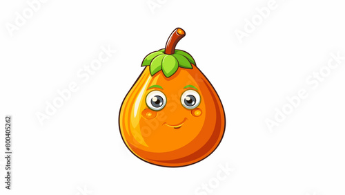 A pearshaped tomato slightly larger than a plum with a vibrant orange color that offers a sweet citrusy taste with each slice. Its skin is slightly. Cartoon Vector.