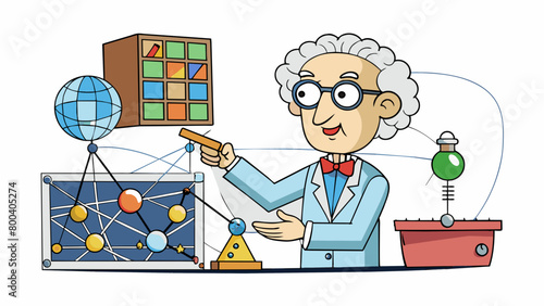 A physicist is a problem solver and critical thinker who uses mathematical equations and models to explain and predict the behavior of physical. Cartoon Vector.