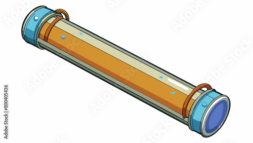 A quiver is a metal cylinder with a hollow interior and a screw cap at one end. It is used to store and transport delicate glass vials containing. Cartoon Vector.