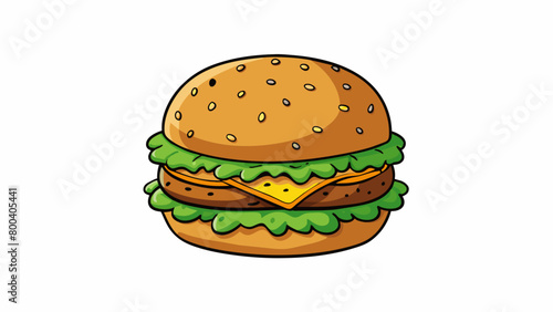 A proteinpacked seitan patty shaped like a traditional burger and lightly coated in breadcrumbs. Its hearty and satisfying texture pairs well with. Cartoon Vector.