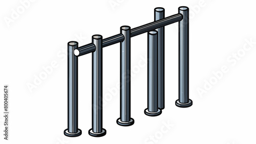 A set of sleek black bars made from lightweight aluminum designed for calisthenics and bodyweight exercises. The bars have a slim profile allowing for. Cartoon Vector.