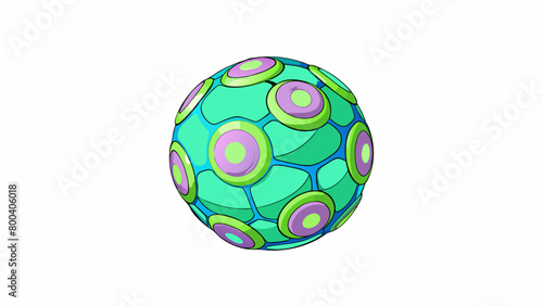 A small lightweight ball made of synthetic material filled with air. It has a bouncy texture and is available in various neon colors.  on white. Cartoon Vector.