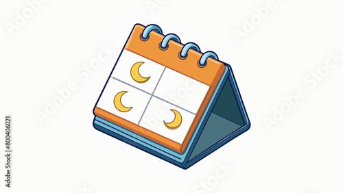 A small pocket calendar consisting of a stack of thin lightweight pages. The front cover has a simple design with the year and months listed while the. Cartoon Vector.