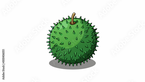 A small round fruit with a dark green skin that is covered in tiny spikes. While its exterior may be intimidating its juicy and mild inside is perfect. Cartoon Vector.