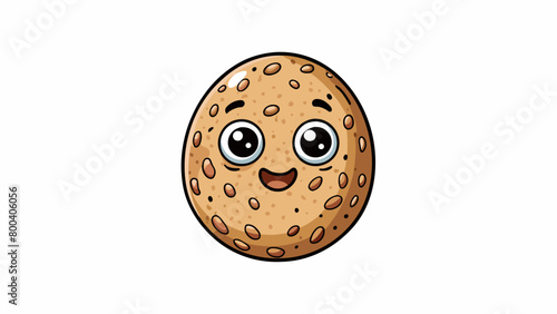 A small round bean with a speckled black and white pattern and a firm smooth skin. It has a nutty slightly sweet flavor and a satisfying hearty. Cartoon Vector.