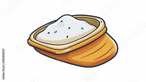 A small pouch filled with a fine white powder that is used to absorb moisture on the hands and improve grip while performing on the bars or rings. It. Cartoon Vector.