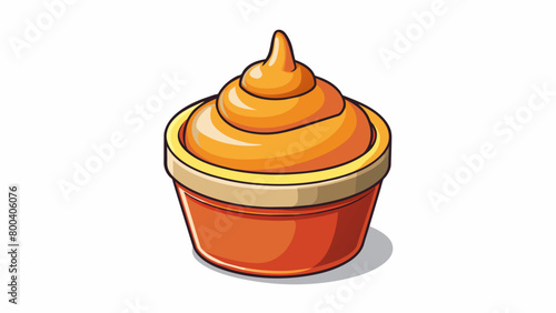 A smooth and slightly tangy condiment great for adding a touch of creaminess to burgers and fries.  on white background . Cartoon Vector.