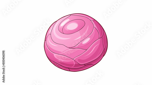 A soft pastel pink ball of sweetness with a shiny smooth surface.  on white background . Cartoon Vector.