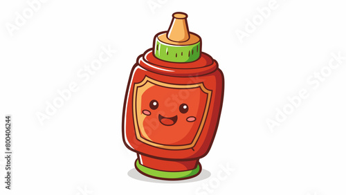 A staple in any kitchen a squeezable plastic bottle filled with a rich tomatocolored liquid that adds a burst of flavor to any savory dish.  on. Cartoon Vector.
