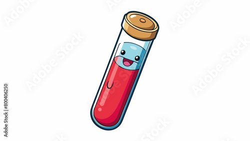 A straight elongated tube with a closed end and an open end used for collecting and storing small samples of biological or chemical substances.  on. Cartoon Vector.