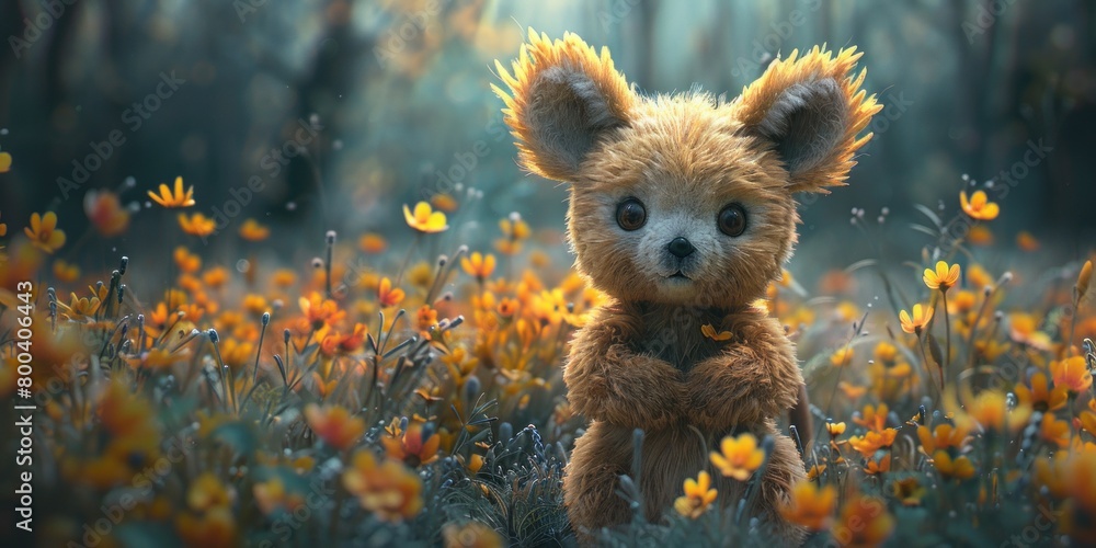 teddy bear in the wildflower meadow teddy bear in the wildflower meadow
