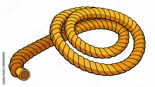 A thick coiled rope made of rubber with a bouncy and elastic feel. Its unique material and construction make it strong yet stretchy perfect for bungee. Cartoon Vector.