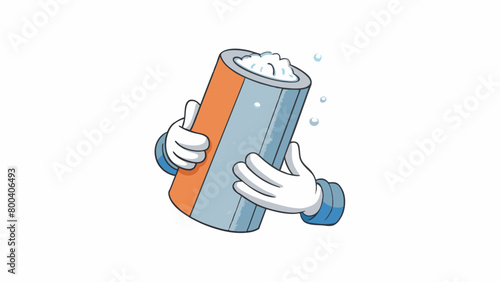 A thick cylindrical block that is held in the hands and rubbed together to create a fine dusting of chalk. It leaves a subtle residue on the hands and. Cartoon Vector.