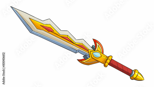 A unique sword with a jagged jagged blade that resembles a lightning bolt wielded by a powerful sorcerer to channel their magical energy into their. Cartoon Vector.