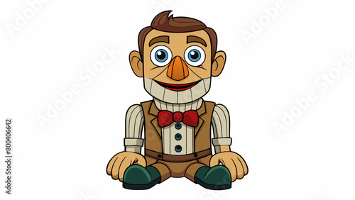 A ventriloquist dummy is a humanoid puppet made of wood or cloth with a movable mouth and eyes controlled by a ventriloquist through a hole in the. Cartoon Vector. photo