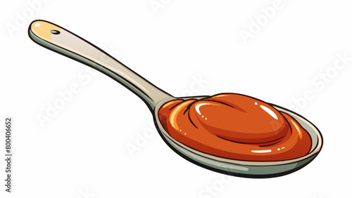 A velvety smooth sauce that coats the back of a s when dipped in.  on white background . Cartoon Vector.