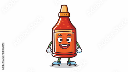 An aromatic condiment with a cooling effect and a slight hint of e traditionally used in Mediterranean cuisine.  on white background . Cartoon Vector.