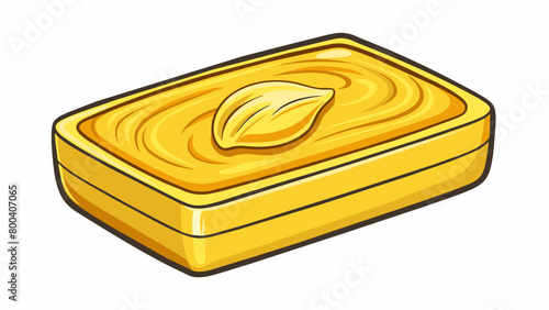 An indulgent and silky smooth butter with a delicate nutty taste and a hint of natural sweetness.  on white background . Cartoon Vector.