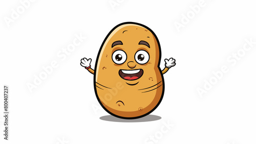 Available in various sizes and shapes potato is a tuberous plant that belongs to the nightshade family. Its elongated or round root is often dug up. Cartoon Vector.