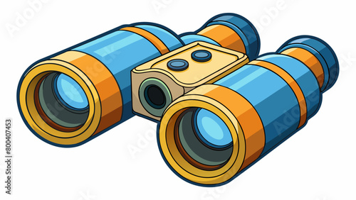 Hightech binoculars with a modern design and multiple lenses perfect for birdwatching. The lenses have different magnification levels and can be. Cartoon Vector.