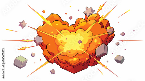 In the heart of a nebula a massive explosion engulfs a dying star releasing intense heat and glowing colors in a spectacular display. This explosion. Cartoon Vector.