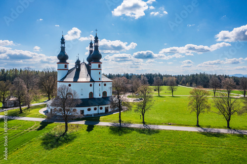 Aerial view of the magnificent Trinity Chapel in Kappl in Upper Palatinate -Germany