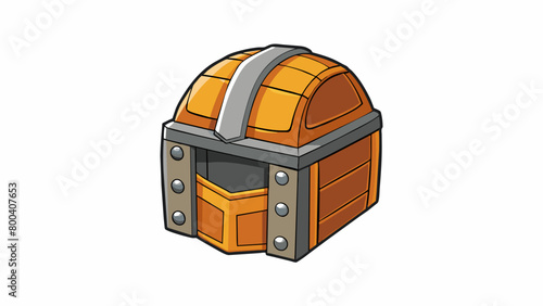 Made of a thick heavy material the helmet was built to withstand strong impacts. It had a boxy shape with a flat top and no fancy adornments solely. Cartoon Vector.