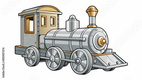 Made from sy metal the toy train was the perfect replica of a classic steam engine. Its wheels were painted black and the boiler had intricate designs. Cartoon Vector.