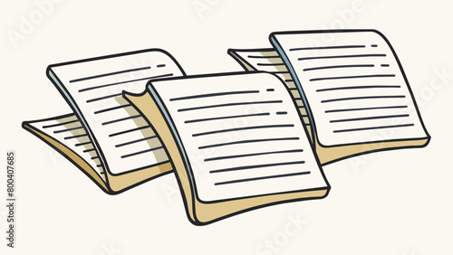 Making multiple copies of a handwritten note using a photocopier producing identical copies with the same pen strokes handwriting style and paper. Cartoon Vector.