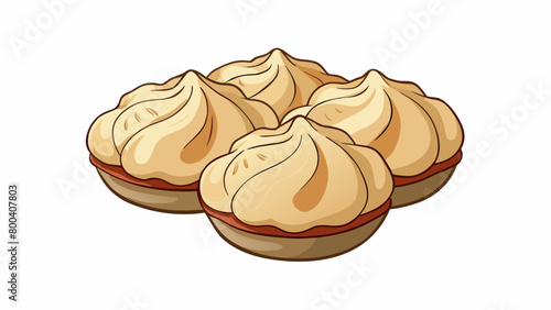 Pork Dumplings Bitesized bundles of joy filled with a flavorful mixture of ground pork and fragrant herbs and es. The outside is soft and chewy while. Cartoon Vector.