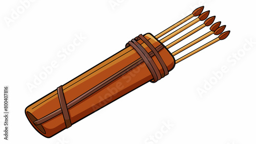 Quiver refers to a of thin flexible rods bound together by a soft material such as leather or cloth. It is used to hold fishing lines in place and. Cartoon Vector.