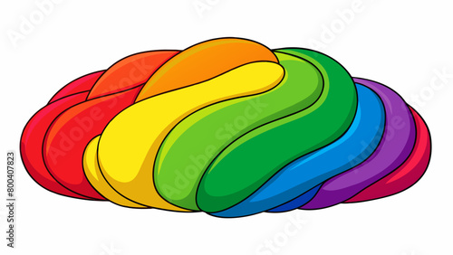 Rainbow colors Playdough comes in a variety of bright and vibrant colors. From bold red to sunny yellow these colors make the playdough more visually. Cartoon Vector.