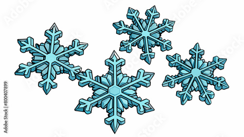 Snowflakes are like tiny pieces of lace falling from the sky. Each one is made up of tiny ice crystals delicately woven together creating a intricate. Cartoon Vector.