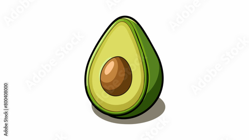 The avocado is a visually unique fruit with its large round seed nestled inside a velvety mouthwatering that is complex in flavor and prized for its. Cartoon Vector.