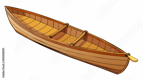 The canoe was a lightweight boat with a narrow and elongated shape made entirely out of wood. Its pointed front allowed it to glide seamlessly through. Cartoon Vector.