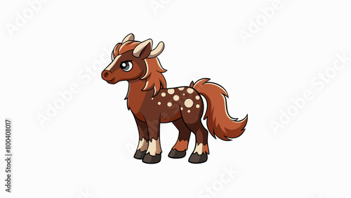The Centaur stands tall towering over most creatures with its impressive height. Its fur is a dark shade of brown dappled with white patches and its. Cartoon Vector.