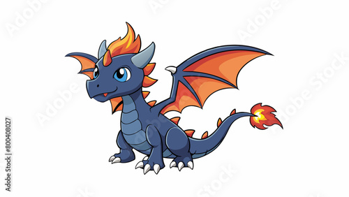 The dragon was unlike any other with a body made of pure obsidian that seemed to absorb the surrounding light. Its wings were more akin to batlike. Cartoon Vector.