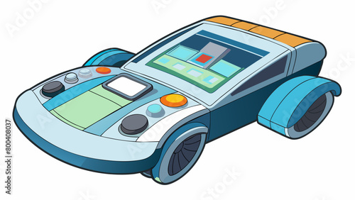 The driver was a sleek futuristic device that fit comfortably in the palm of your hand. It had a touch screen display and a variety of settings and. Cartoon Vector.