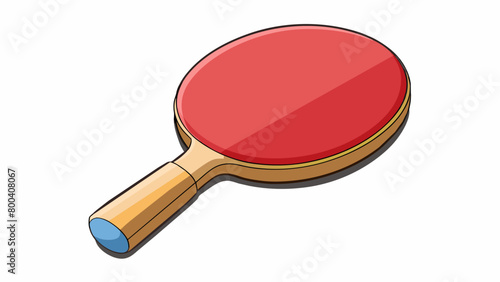 The edges of a table tennis racket are lined with a thin strip of sponge providing both cushion and rebound for the ball. This layer of sponge also. Cartoon Vector.