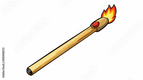 The fifth match is a small stubby stick with a blackened tip. Its appearance is charred and rough indicating that it has already been used and can no. Cartoon Vector.