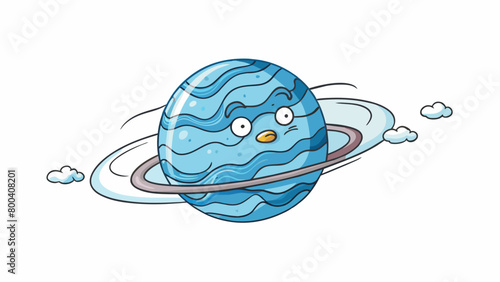 The planets chilly atmosphere composed mainly of hydrogen and helium is constantly whipped by strong winds giving it a dynamic appearance.  on. Cartoon Vector.