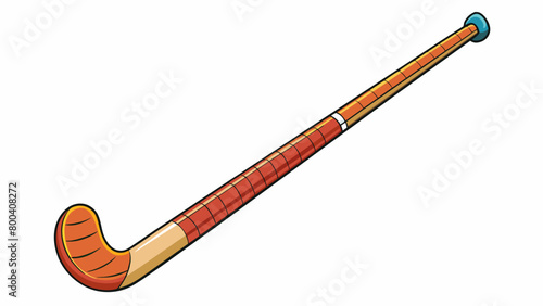 The shape of the field hockey stick has evolved over the years with modern sticks featuring a slight bend or bow in the lower half of the shaft. This. Cartoon Vector.