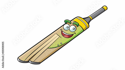 The weight of the cricket bat is evenly distributed along its length giving it a balanced feel in the hands. It is also lightweight making it easy to. Cartoon Vector.